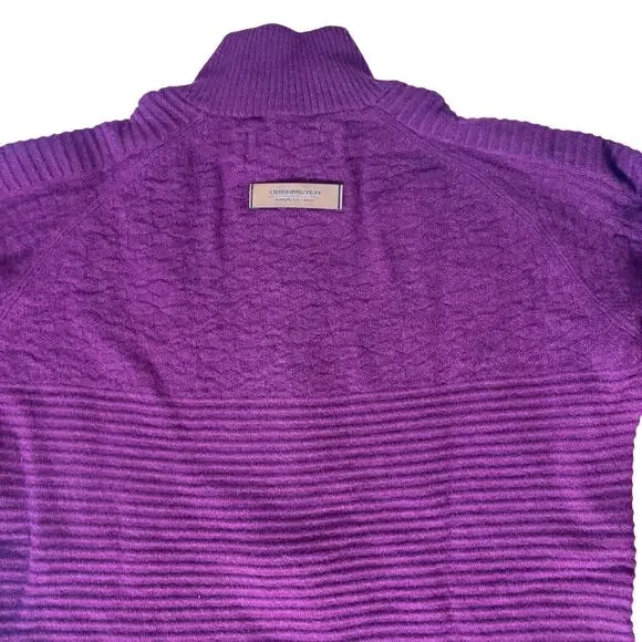 Obermeyer Women's Dolly Cashmere Blend 1/2 Zip Sweater L Maroon Long Sleeve - Picture 3 of 16